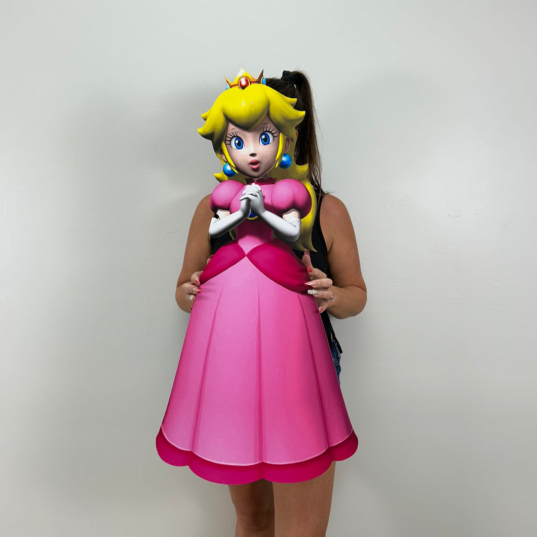 Foam Board Princess Peach Party Prop - Super Mario Bros Custom Character Cutout - Gamer Theme Decor - Party Standee