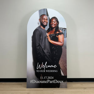 Custom Photo Backdrop - Wedding Welcome Sign - Photo Welcome Sign - Welcome to Our Wedding Photo Board - Large Photo Print - Photo Board with text - Large Photo Panel - Large Standing Photo - Lifesize Photo Board - Photo Arch - Photo Standee