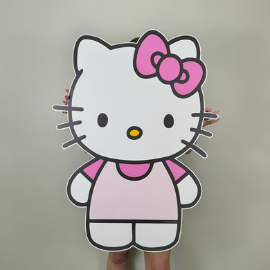 Pastel Hello Kitty Party Prop - Character Cutout - Party Standee - Coroplast Cutout - Hello Kitty Cutout - Foam Board Cutout - Hello Kitty Prop - Pink Hello Kitty - Birthday Party Props - Sanrio Themed Birthday Party