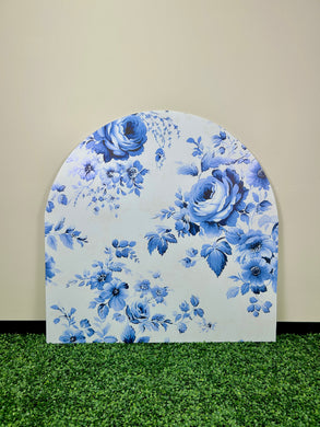 Blue Floral Pattern Party Backdrop - Party Backdrop - Mediterranean Blue Seamless Pattern Backdrop - Floral Arch