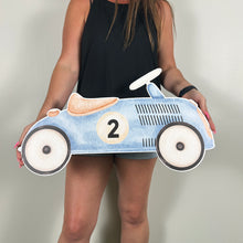 Load image into Gallery viewer, Car Party Prop - Watercolor Car Cutout - Personalized Number Car Cutout - Racer Theme Cutout - TWO Fast Birthday Party - Party Standee