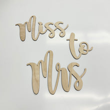 Load image into Gallery viewer, Miss to Mrs Wood Sign - Bridal Shower Sign for Chiara Wall - Wooden Name - Bridal Shower Decor