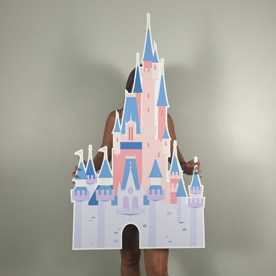 Castle Cutout - Disney Castle Prop - Lifesize Castle Cutout - Custom Cutout - Purple Castle Cutout - Party Standee - Disneyland Themed Cutout