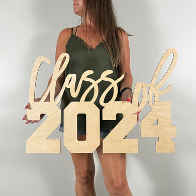 Class of 2024 Wood Sign - Grad Party Sign for Chiara Wall - Wooden Name - Graduation Party Decor