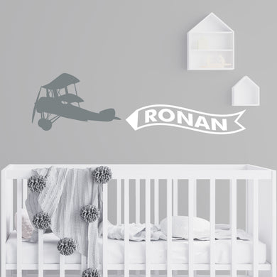 Personalized Name Airplane Wall Decal